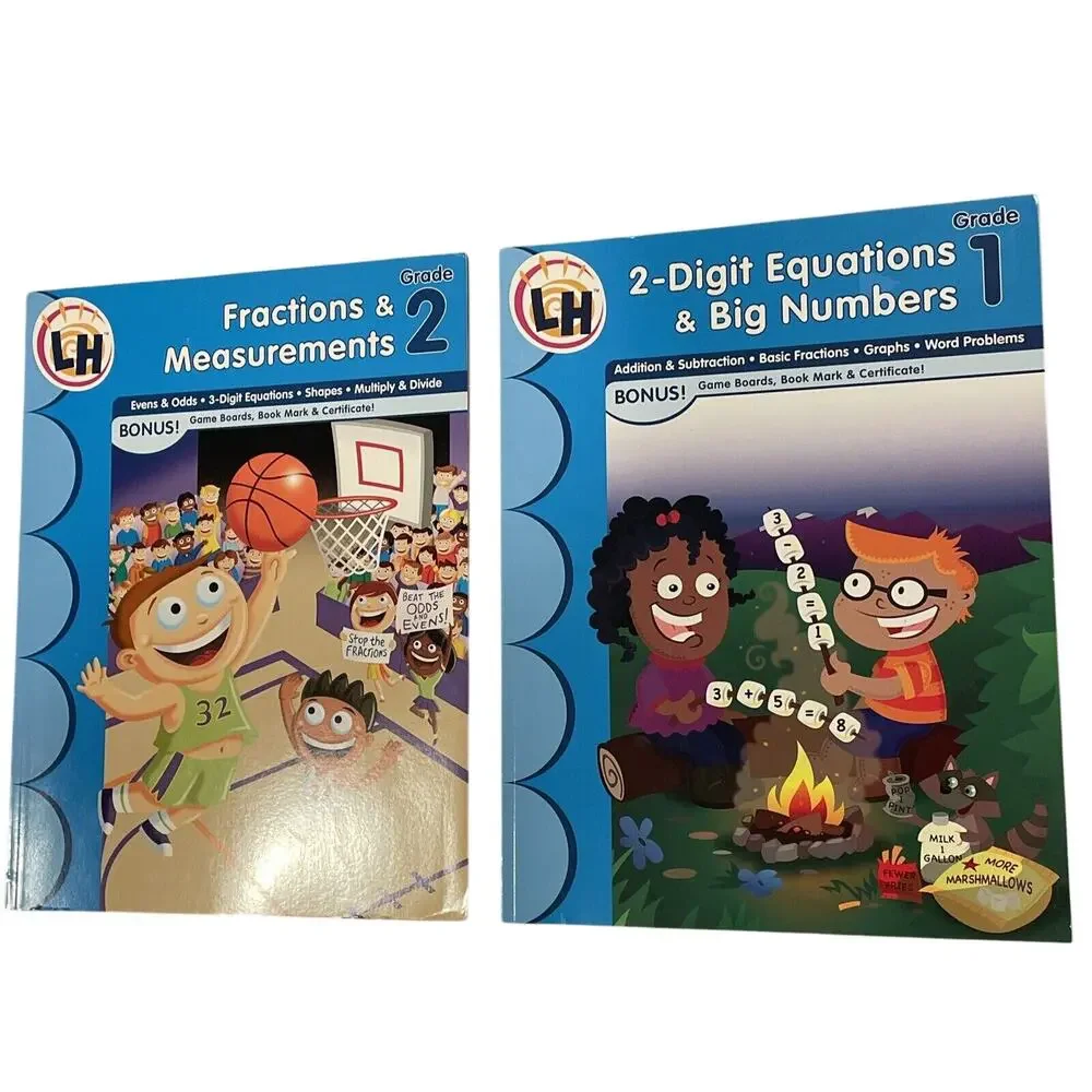 Educational Workbooks Grade 1-3‎ Children Lot of 4 With Flash Cards Homeschooler